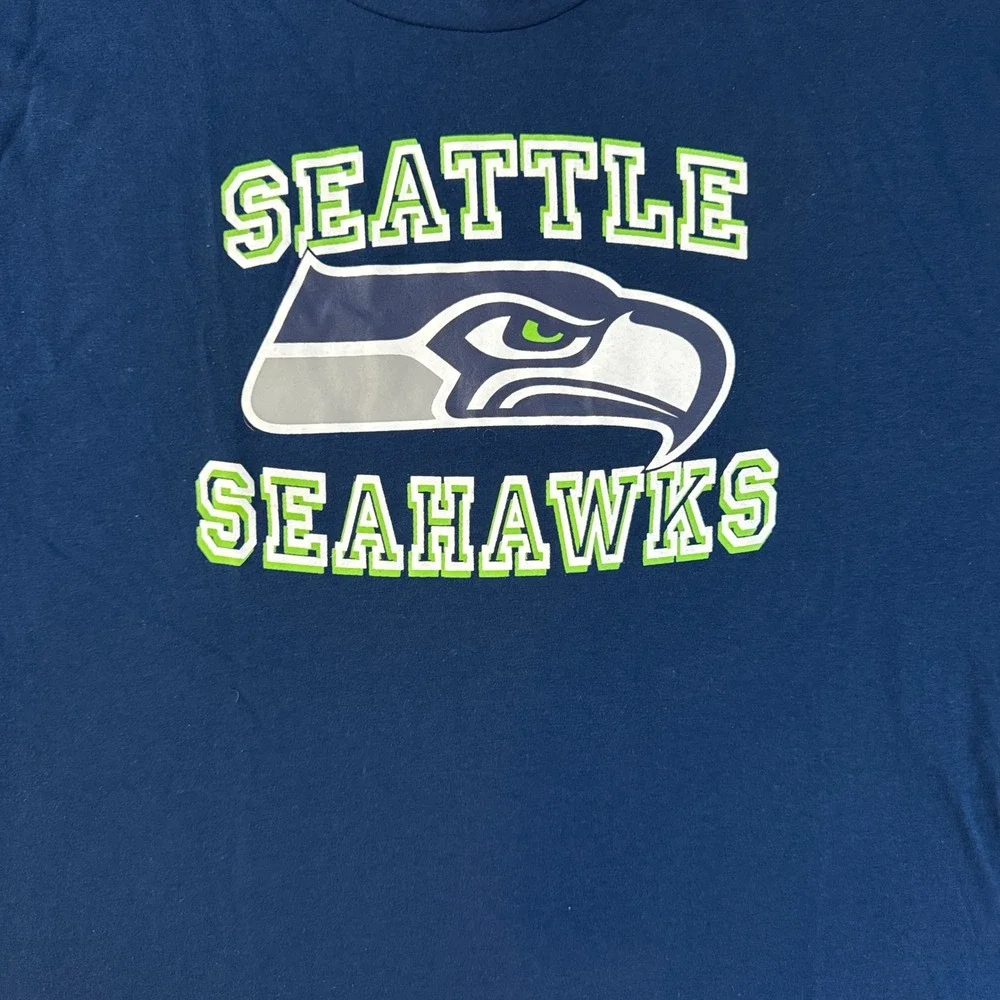 NFL Team Apparel Seattle Seahawks Women's XL Navy Blue Sleepwear Graphic Tee